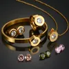 UZone Top Quality 316L Stainless Steel Famous Brand Jewelry Interchangeable 7 Colors Austria Crystal Bijoux Set