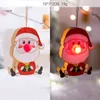 NOVITÀPendenti con luce natalizia in legno Babbo Natale Pupazzo di neve Luci calde a forma di alce Decorazioni per la casa di Capodanno LLD11245