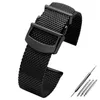 Watch Bands 316L Stainless Steel Mesh Bracelet 20mm 22mm Watchband Fold Buckle Solid Metal Band Strap Rose Gold Color7625003