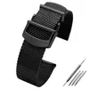 Bekijkbanden 316L roestvrijstalen mesh -armband 20 mm 22 mm Watchband vouw gespoede metalen bandband Rose Gold Color76250033