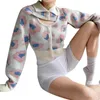 Women's Knits & Tees Women Knitted Long Sleeve Sweater Cardigan Harajuku Leopard Print Button Tank Top Vest Lapel Collar Irregular Cover Up
