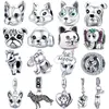 Perro mascota ajuste Europa pulsera cuentas 925 plata esterlina Shiba Inu Lobo mono encanto ciervo elefante gato fabricación de joyas