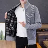 Korean Style Cardigan Men Sweater Clothing Grey Mens Sweater Oversized Knitted Cardigan Pattern Warm Clothes for Men 3XL 210601