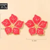 Dangle Chandelier Vintage Peony Flower Stud Orecchino per le donne rosse Geometriche Geometrica Olio Dripping Metallo Femminile Accessori gioielli da sposa femminile