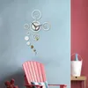 Horloges murales acrylique 3D miroir horloge Note créative Art autocollant silencieux chambre décoration Quartz Needlezb ZB360