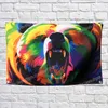 Animal bear Flag Banner Pop Art Painting 96*144cm Hang on of wall 4 grommets Custom indoor Decoration maps the subjects Russia federation Inspirational Wall Decor