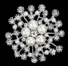 Big Snowflake Pearl Crystal Brooch utsökta blommor Corsage