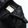 Skórzany płaszcz z Nerazzurri w stylu brytyjskim dla kobiet z długim rękawem lapowe moda moda miękka miękka sztuczna skórzana blezer 210916