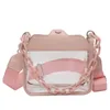 أكياس الكتف pooflower الصيف PVC شفافة صغيرة للنساء حقائب اليد سيدة Crossbody Bag Bolso Transparente Mujer ZH463253F