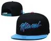 Novos bonés Snapback Boné Miami Team Hats Preto Branco Cor Mix Match Order Todos os bonés Chapéu de alta qualidade