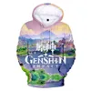 Ny Genshin Impact 3D Print Hoodies Trendy Anime Game Sweatshirt Män Kvinnor Mode Stora Hoodie Harajuku Pullover Barnrockar Y0816