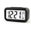 2021 Réveil muet en plastique LCD horloge intelligente température mignon photosensible chevet réveil numérique Snooze veilleuse calendrier