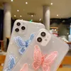 Broderi Butterfly Soft Phone Fodral för iPhone X XS Max XR 11 12PRO 8 7 Plus