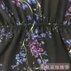 Nomikuma floral impresso uma linha vestidos magro cintura elegante moda arco lace up colarinho manga comprida vestido mulheres vestidos 3d938 210514