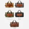 Men Large Capacity Weekend Bag Canvas Multifunction Leather s Carry on Luggage Tote Utility Travel Drop 211118