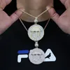 Chaînes Iced Out Dollar Symbole Parapluie Forever Rich CZ Lettre Collier Bling Cubique Zircone Deux Tons Couleur Pendentif Hommes HipHop Jewe186G