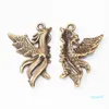 50 sztuk Charms Phoenix 22x35x2mm Antyczne Silver Vintage Bronze Wisiorek Stop Moda Metalowa Biżuteria Akcesoria Mosiądz Miedź DIY Biżuteria