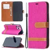 Cowboy Jean Canvas Pu Leather Wallet Flip Cover Case för iPhone 14 13 12 11 Pro Max XS XR 8 7 Plus SE2020