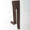 Plus Velvet Thicken Vertical Stripes Lace Stitching Leggings Women Autumn Winter Pants Stretch High Waist Cotton C6771 211204