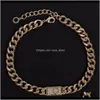 Chains Necklaces & Pendants Jewelryfashion 14K Gold Cuban Link Chain Necklace Choker Bracelet For Mens And Women Lovers Gift Hip Hop Jewelry