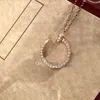 Designer Mannen en Vrouwen Nail Ketting Klassieke Simple Hanger Kettingen Heldere Diamant Luxe Sieraden Rose Gold Titanium Steel Gift Box
