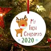 2021 Nieuwe aangekomen 20 stijlen Cartoon Wit Lege Sublimatie Hanger DIY Dubbele Zij Hot Transfer Print Metalen Kerst Ornament met Rood Touw