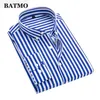 Batmo Ankomst Vår Högkvalitativ Stirped Casual Red Shirts Men, Mäns Striped, Vit Män Plus-Storlek S-5XL 210626