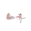 Stud Simple 925 Sweet Love Significato Orecchini con diamanti ad acqua Trend elegante e generoso in edizione coreana