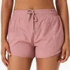 LU LU LEMONS Yoga Short da donna Hotty Hot Short elastico con coulisse Tasca con cerniera posteriore Running Fie Biker Beach Pant Sport Gym Veste