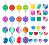 Tanie krawat Dye Prosta Fidget Key Brelok Sensory Keychain Kwadratowy Koło Koło Koło Push Bubble Zabawki Baby Kids Decompression Puzzle Edukacyjne Boże Narodzenie Boże Narodzenie Prezent H110WRDC