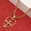 الحب الديني القلب الصليب يسوع قلادة قلادة للنساء الذهب كريستيان مجوهرات اكسسوارات هدية