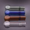 Wholesale Colorful MINI 8CM Glass cigarette filter pipe Pyrex One Hitter tobacco smoking dry herb pipes