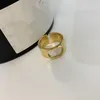 2021 Mässing Ring Blanks Justerbara Finger Ringar Baser För Smycken Gör Alfabet Letter Charm Inställning Bulkdesign med väska
