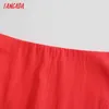 Tangada Women Red Short Skirts Faldas Mujer Zipper French Style Female Mini Skirt QD53 210609