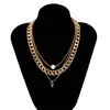 2021 mode multicouche Hip Hop chaîne courte tour de cou pour hommes femmes Limitation perle Triangle pendentif collier accessoires