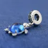 925 Sterling Silver Summer Collection Murano Glass Sea Turtle Dangle Pendant Charm Bead Fits European Pandora Style Jewelry Charm Bracelets