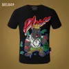 PLEIN BEAR T SHIRT męskie designerskie koszulki odzież marki Rhinestone czaszka męskie koszulki klasyczne wysokiej jakości hiphopowy sweter Tshirt Top na co dzień Tees PB 11372