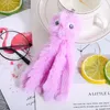 Cute Octopus chains Women Pompom Artificial Rex Rabbit Fur Soft Cool Car Ring Fluffy Creative Key Chain Girls Gift