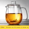 Pot en verre de thé domestique pour poêle résistant à la chaleur haute température anti-déflagrant infuseur lait rose fleur ensemble 210724