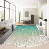 Aangepaste zelfklevende vloer muurschildering foto behang 3d zeewater golfvloer sticker badkamer dragen antislip waterdichte muur papers