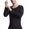 Gymkläder Bantningströjor Herr Midjetränare Body Shaper Viktminskning Fitness Korsett Långärmad Shapewear med dragkedja Fat Burner Top