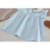 Gooporson bonitinho meninas meninas traje dos desenhos animados bordado voando camisa camisa korean toddler crianças verão crianças roupas 210508