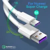 Real 5A 100 CM 3ft SuperHarge kabel voor Huawei Samsung Moto LG USB-kabel Type C-kabel USB 3.1 Type C Snelle oplaadkabels