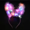 Étendu 14 émettant de la lumière clignotant nouvel an noël plumes oreilles cerceau de cheveux marché de nuit concert tête électroluminescente Led Rave Toy