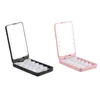 Cajas portátiles de almacenamiento de pestañas LED con espejo FALSE PEASH PEYELASH CASO Organizador caja de maquillaje