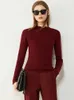 Minimalism Höst Vinter Kvinnors tröja Fashion Solid Slim Fit Stand Collar Tröjor för Kvinnor Pullover Toppar 12040593 210527