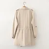 Vintage Femme Camel Lâche Plissée Long Trench Sping Automne Casual Bureau Dames Col Rabattu Survêtement Femme Chic Manteau 210515