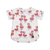 KUKUKID Baby Junge / Mädchen Sommer T-shirt Kinder Flamingo Muster Tops Schwester Bruder Passende Kleidung Kinder Kleid 210619