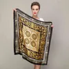 [SLKSCF] 88x88 CM Damskie Pure Szalik Kobiety Głowa Luksusowa Marka Prawdziwa 100% Naturalny Salki Scarf Square Printed Moda Szale