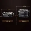 Stainless Steel Lunch Box Portable Business Simple Compartment Bento Box Kitchen Leakproof Food Containers for Men Fitness Meal 210925